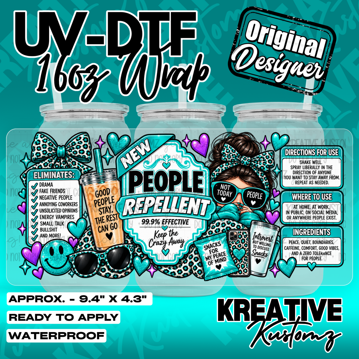 7389 | UV DTF Cup Wrap for 16oz Libbey Glass