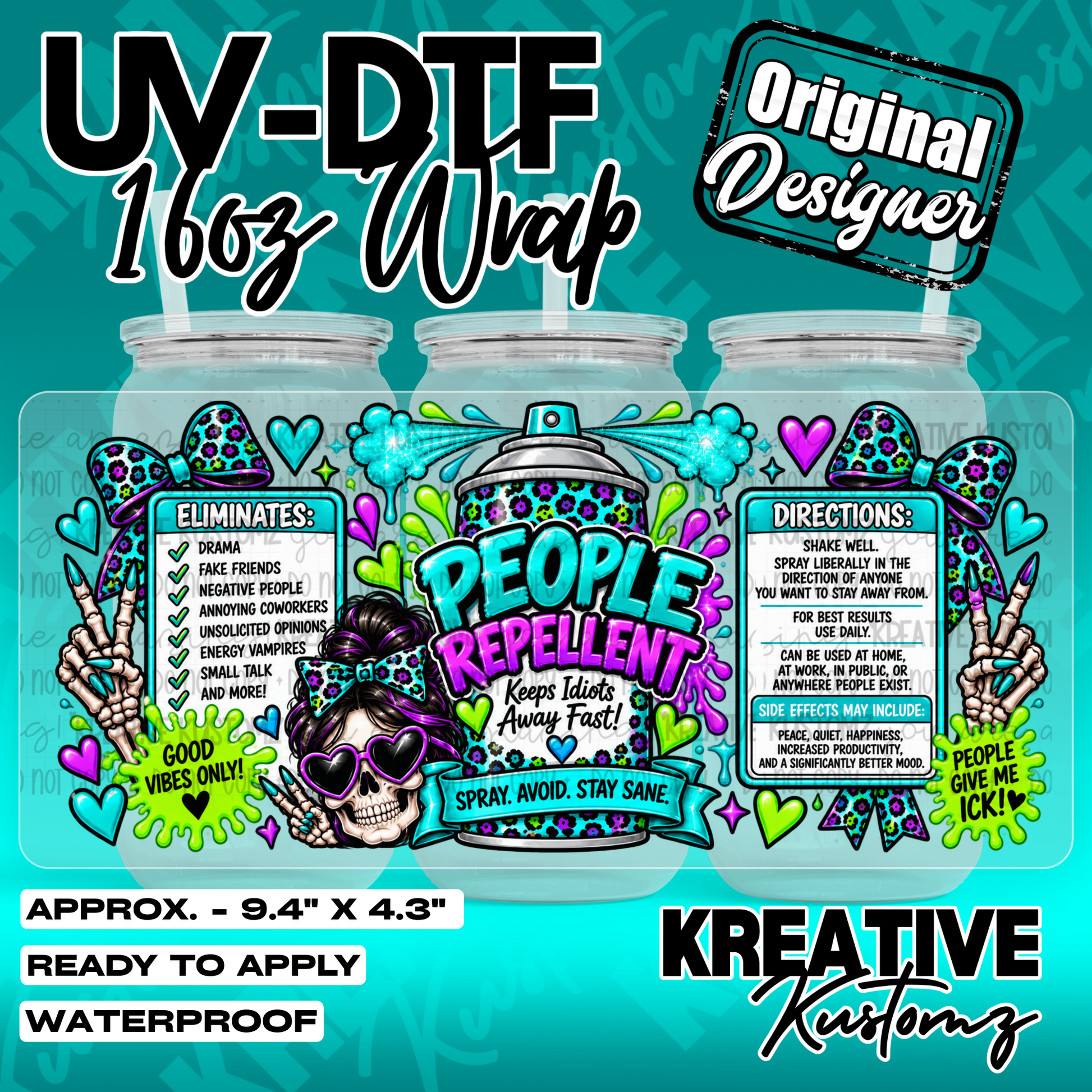 7391 | UV DTF Cup Wrap for 16oz Libbey Glass