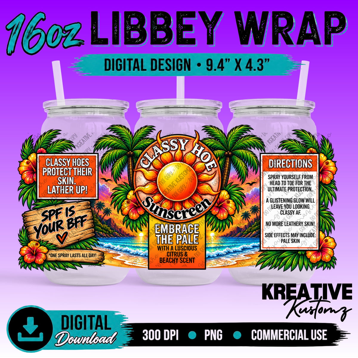 7392 Spray Cab Label  - 16oz Libbey Glass Can PNG