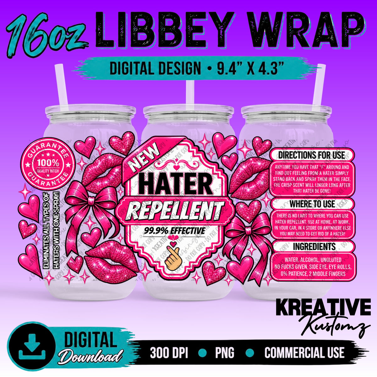 7395 Spray Cab Label  - 16oz Libbey Glass Can PNG
