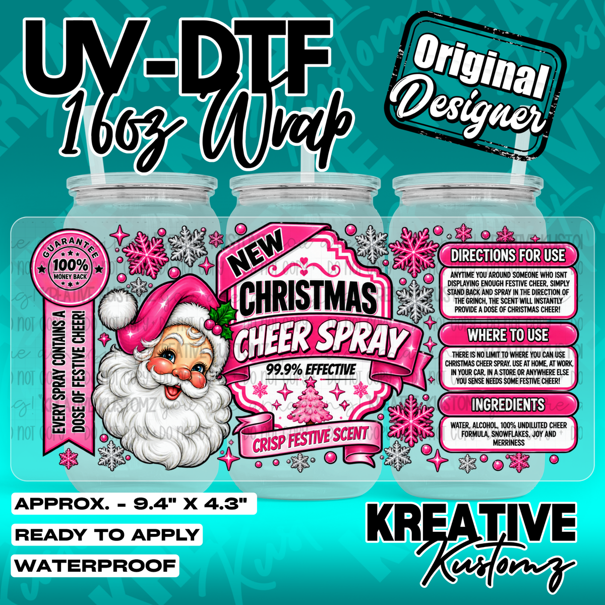 7396 | UV DTF Cup Wrap for 16oz Libbey Glass