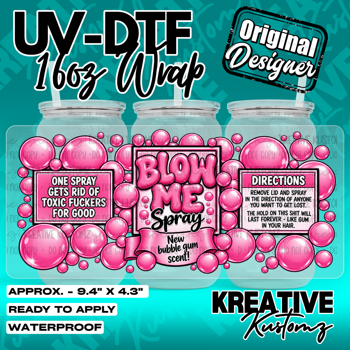 7397 | UV DTF Cup Wrap for 16oz Libbey Glass