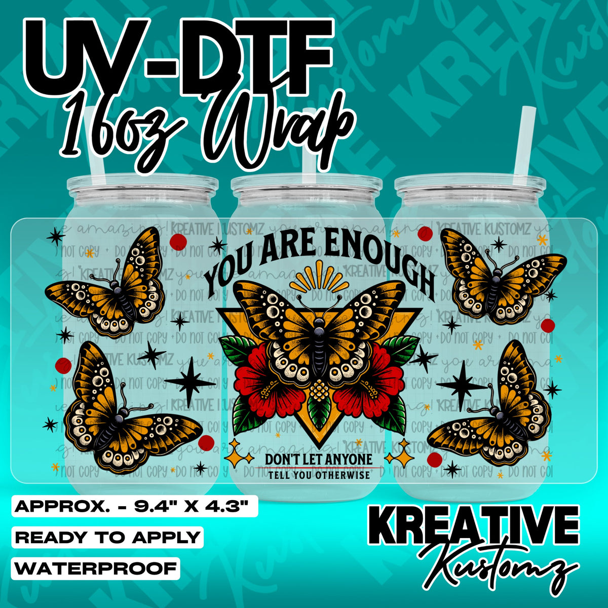 7406 | UV DTF Cup Wrap for 16oz Libbey Glass