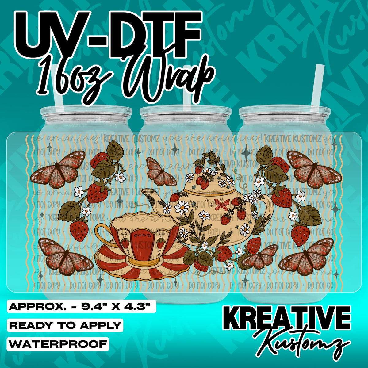 7421 | UV DTF Cup Wrap for 16oz Libbey Glass