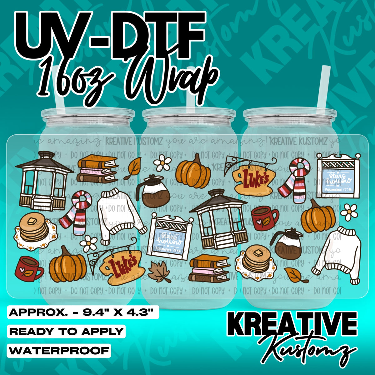 7424 | UV DTF Cup Wrap for 16oz Libbey Glass
