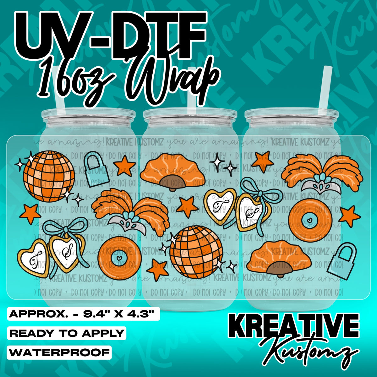 7433 | UV DTF Cup Wrap for 16oz Libbey Glass