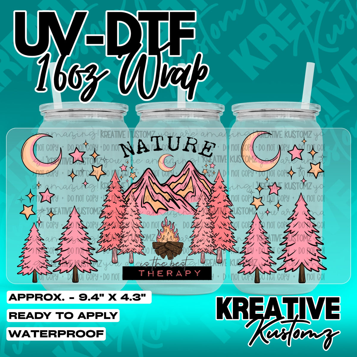 7445 | UV DTF Cup Wrap for 16oz Libbey Glass