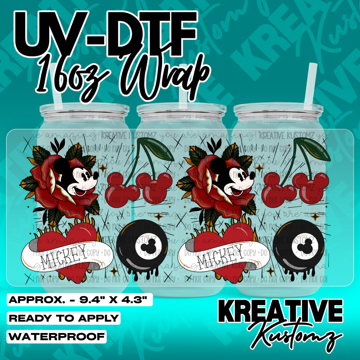 7451 | UV DTF Cup Wrap for 16oz Libbey Glass