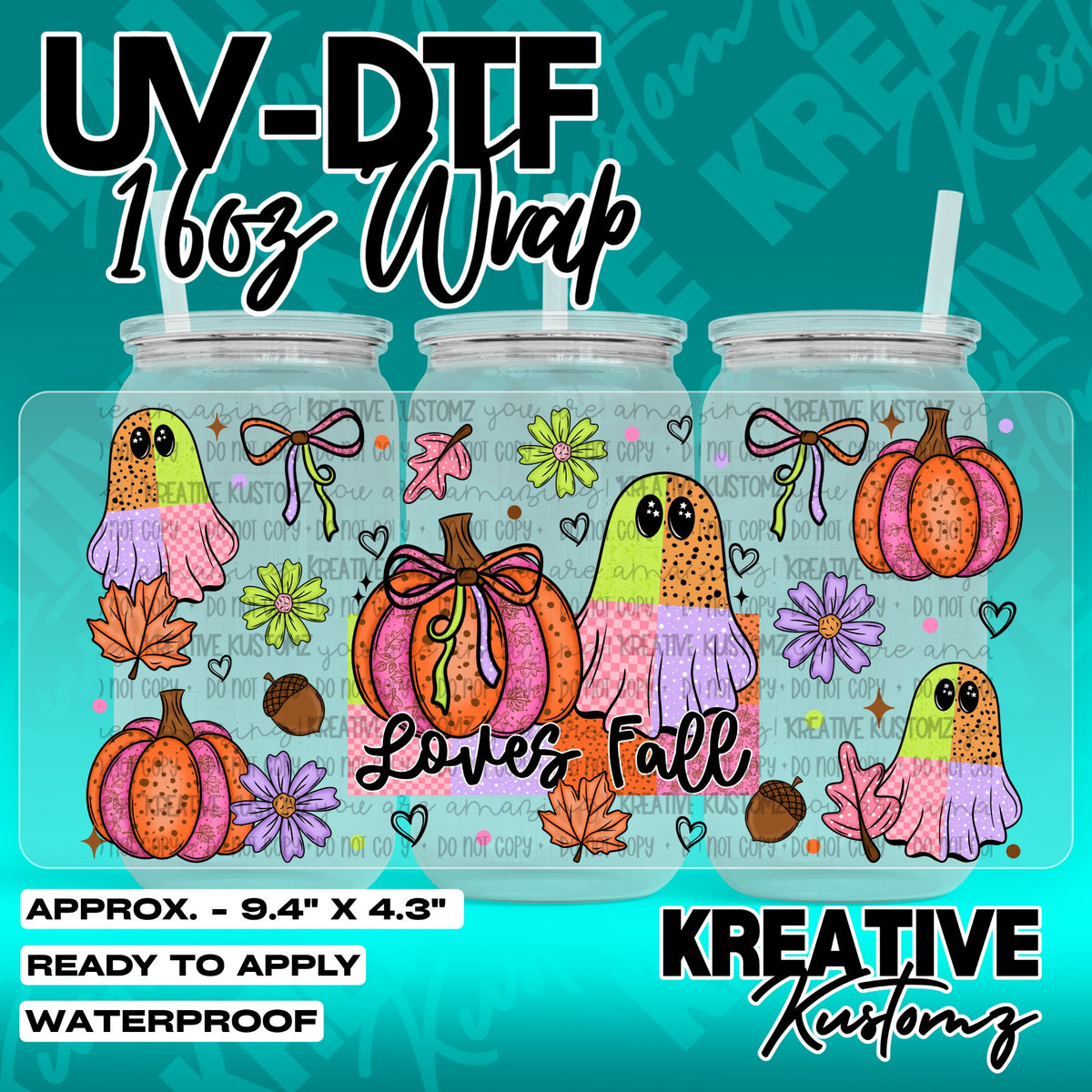 7455 | UV DTF Cup Wrap for 16oz Libbey Glass