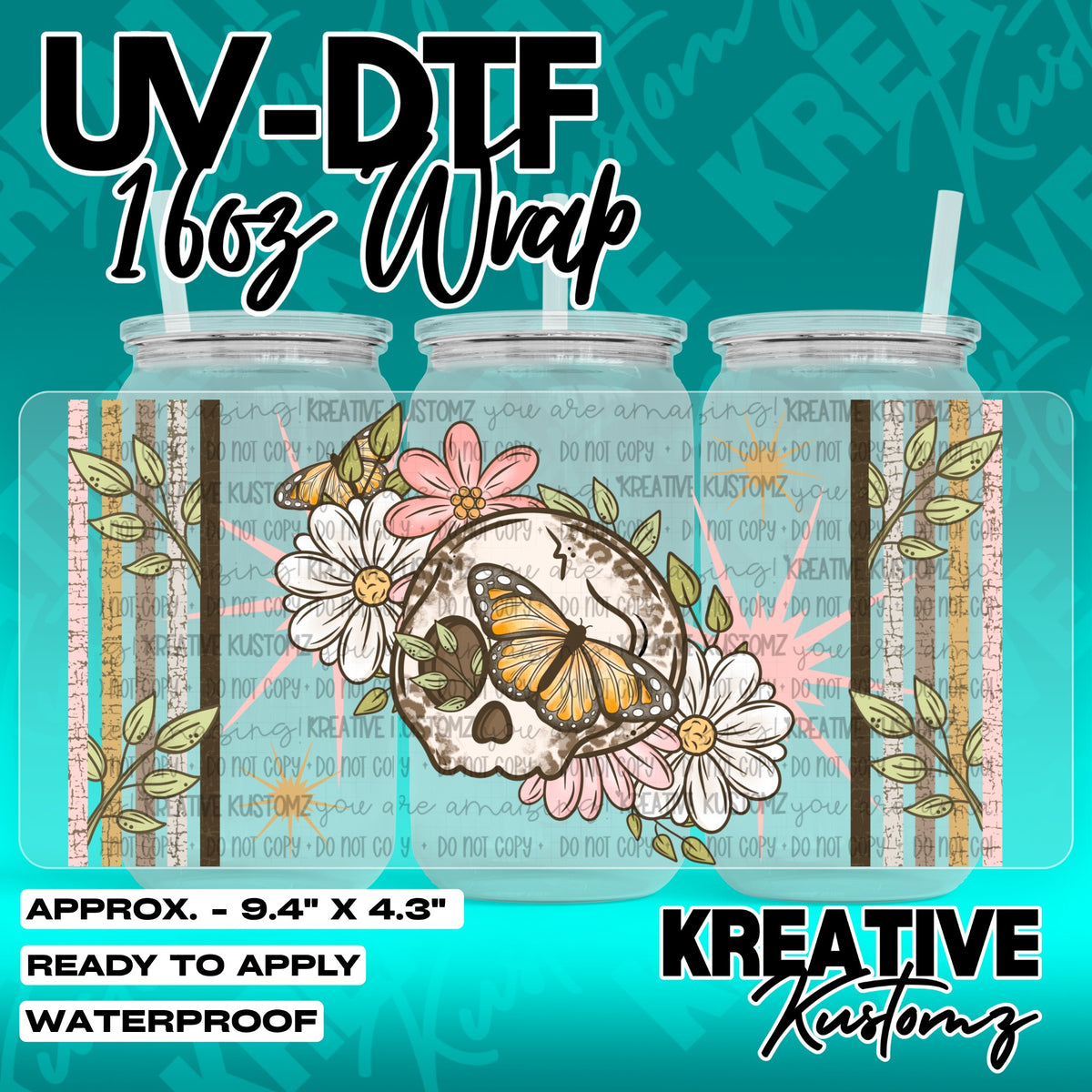 7458 | UV DTF Cup Wrap for 16oz Libbey Glass