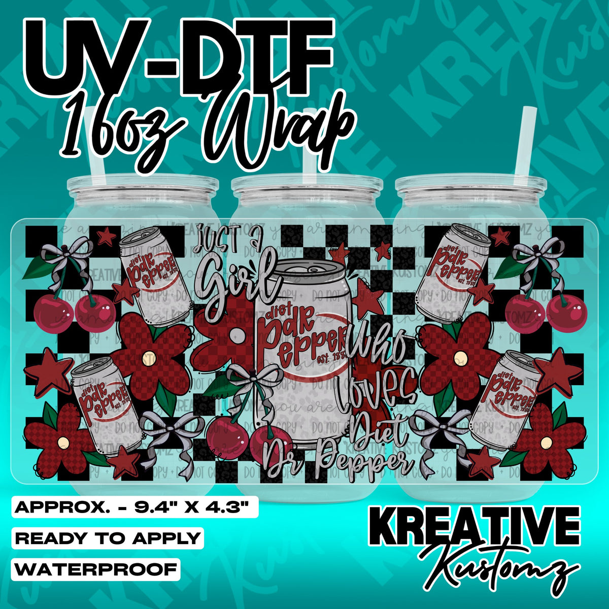 7464 | UV DTF Cup Wrap for 16oz Libbey Glass