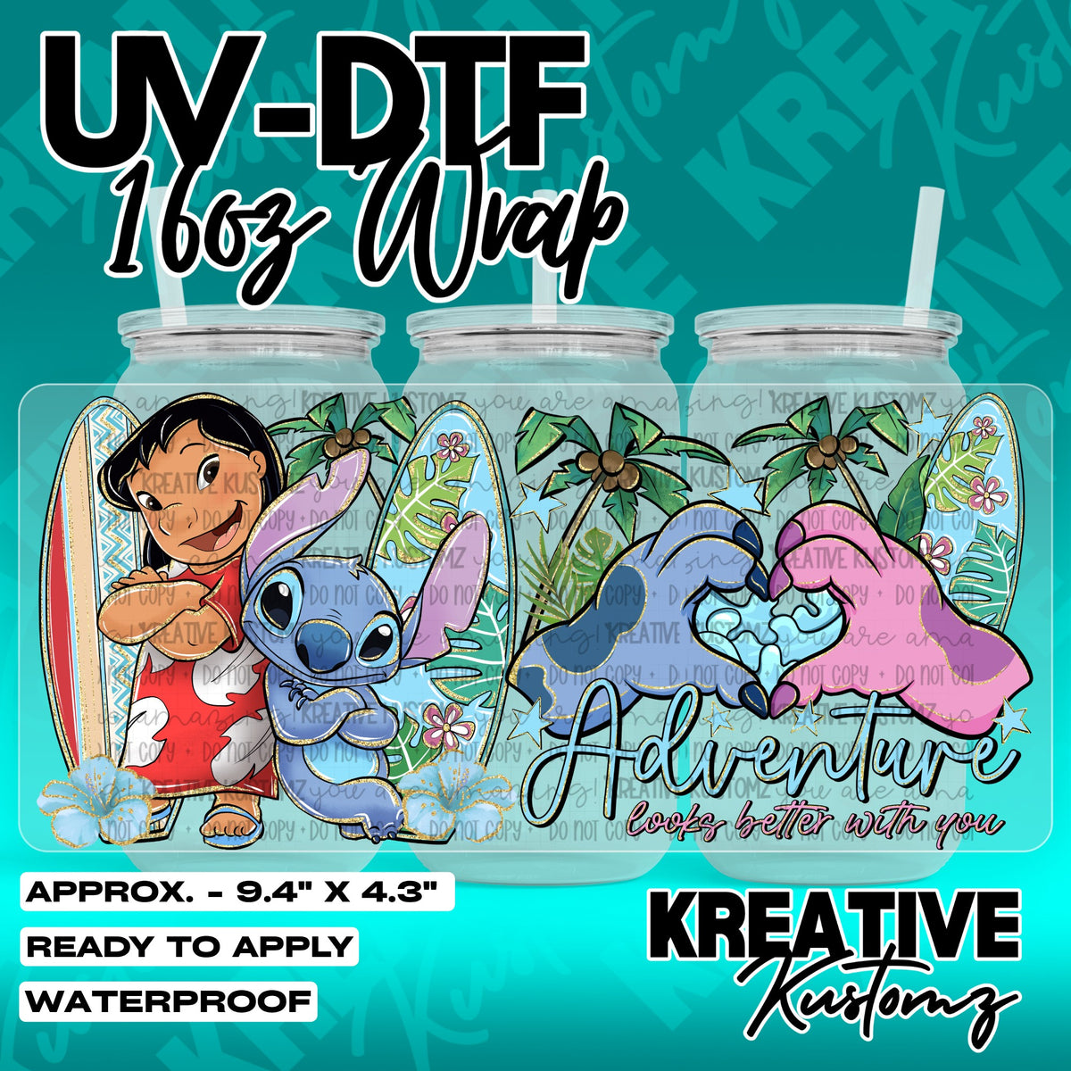 7478 | UV DTF Cup Wrap for 16oz Libbey Glass