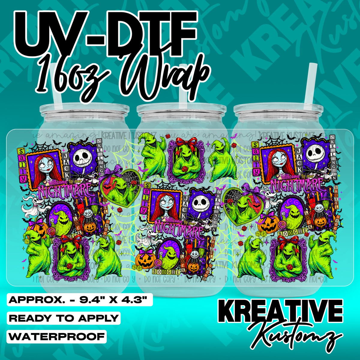 7480 | UV DTF Cup Wrap for 16oz Libbey Glass
