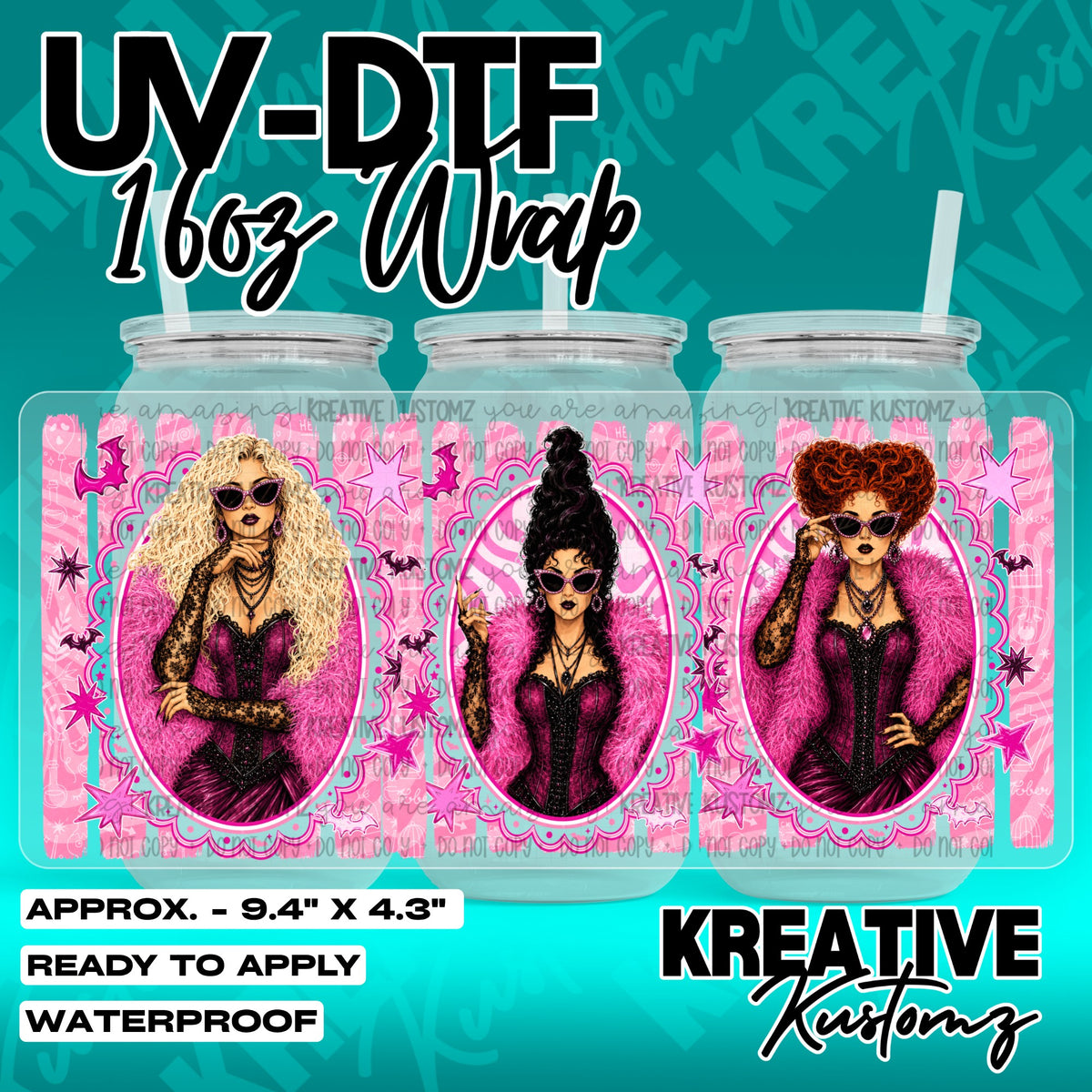 7483 | UV DTF Cup Wrap for 16oz Libbey Glass