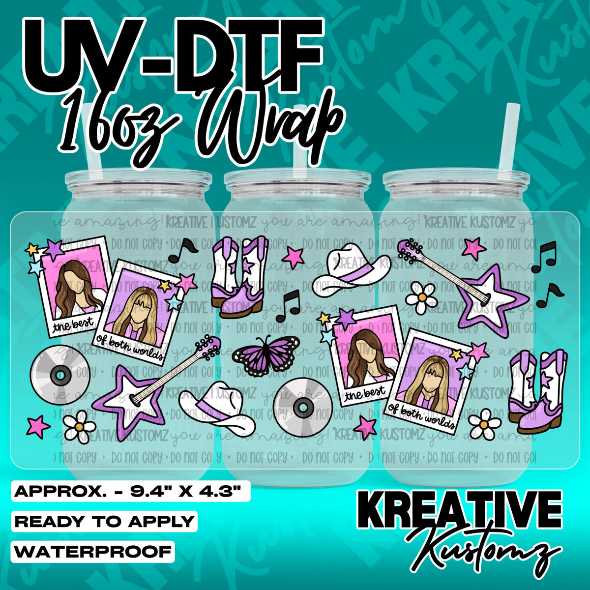 7498 | UV DTF Cup Wrap for 16oz Libbey Glass