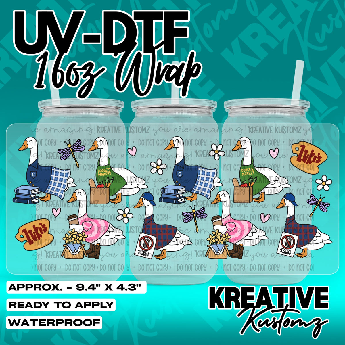 7500 | UV DTF Cup Wrap for 16oz Libbey Glass