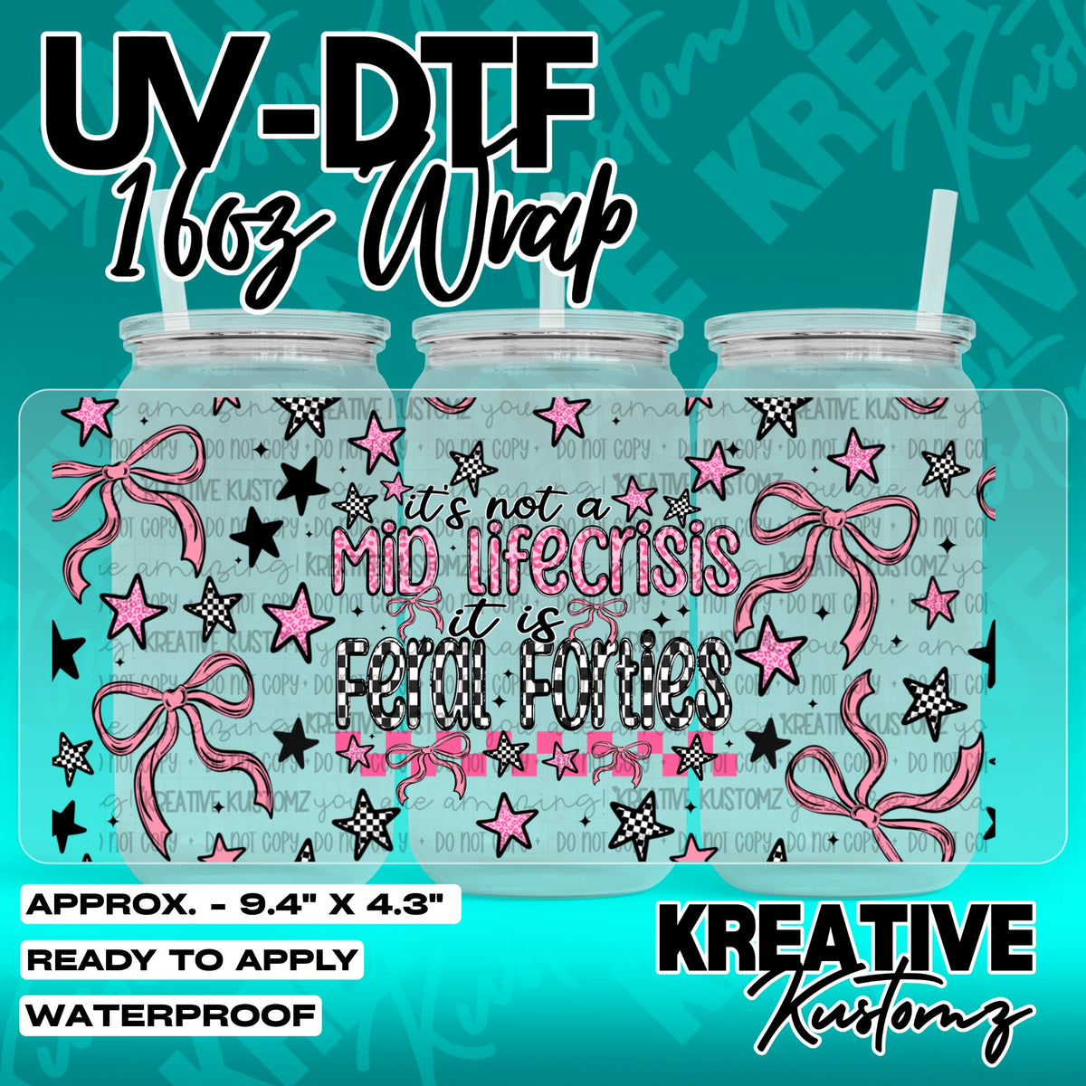 7510 | UV DTF Cup Wrap for 16oz Libbey Glass