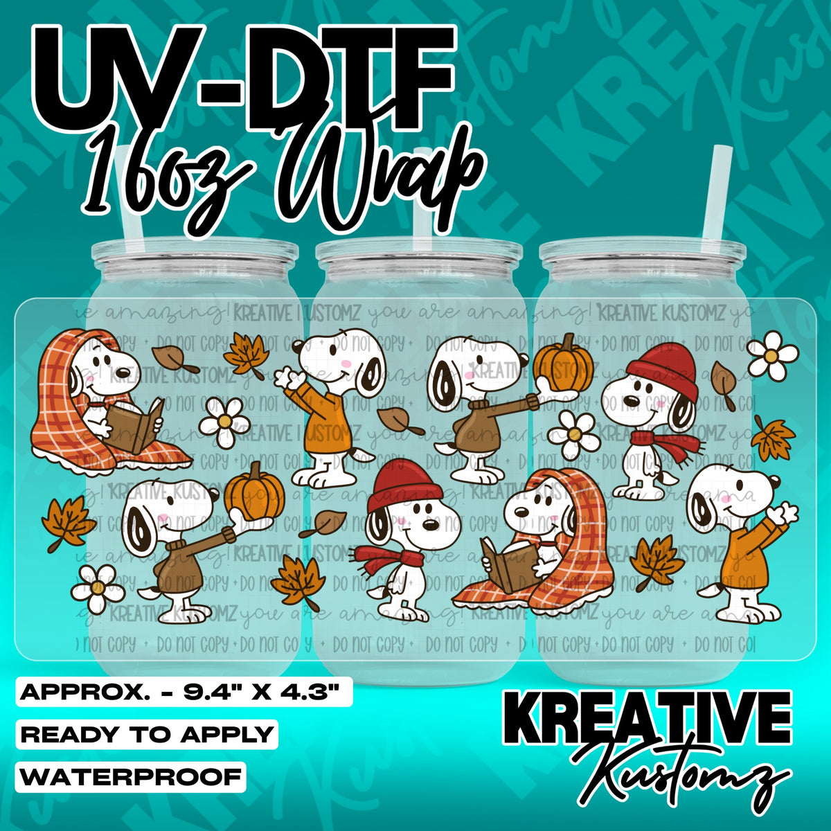 7511 | UV DTF Cup Wrap for 16oz Libbey Glass