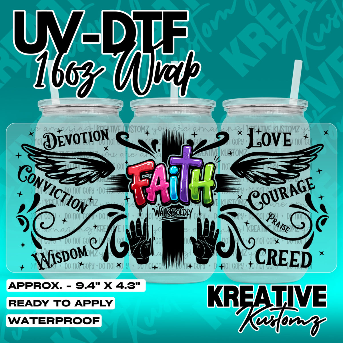 7514 | UV DTF Cup Wrap for 16oz Libbey Glass