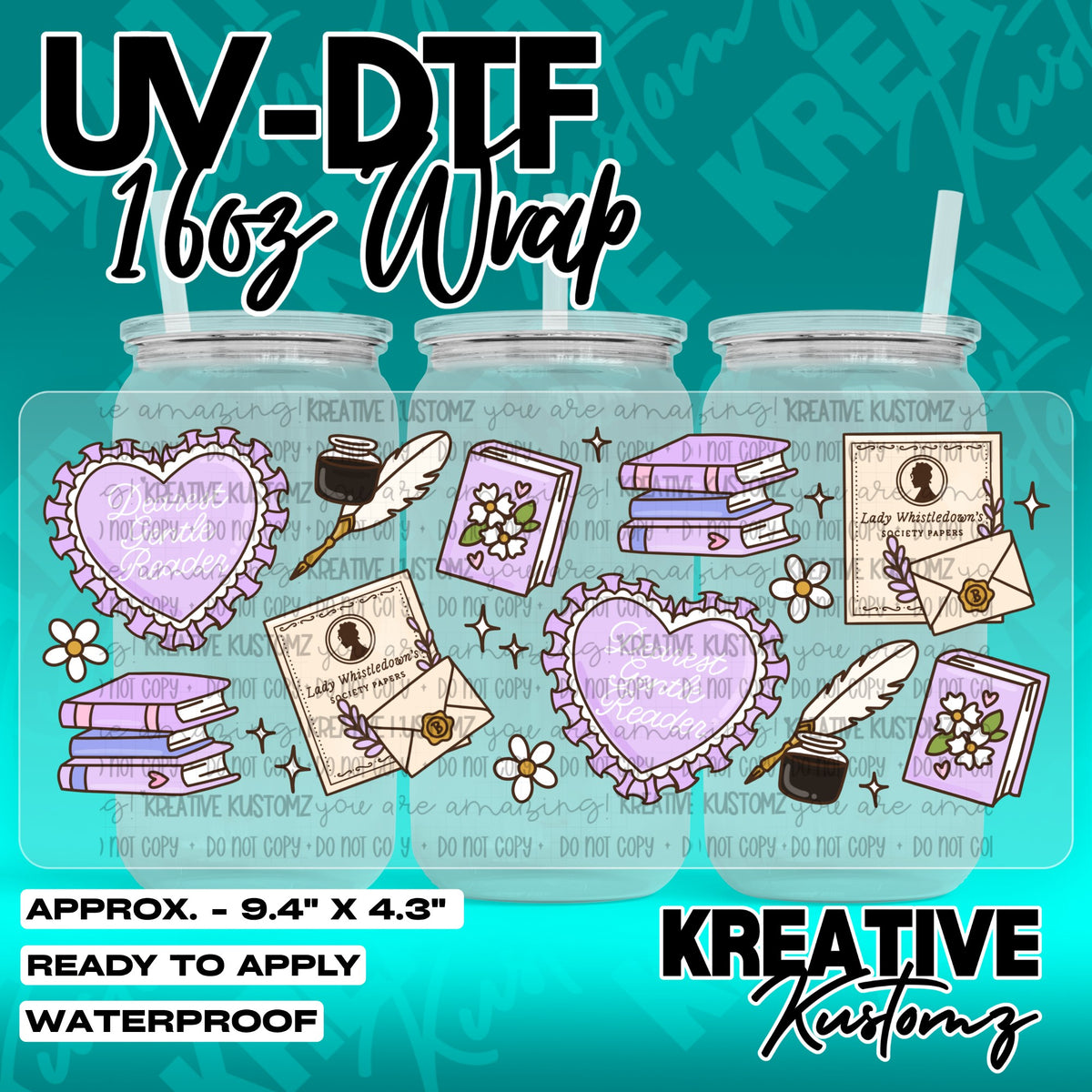 7515 | UV DTF Cup Wrap for 16oz Libbey Glass