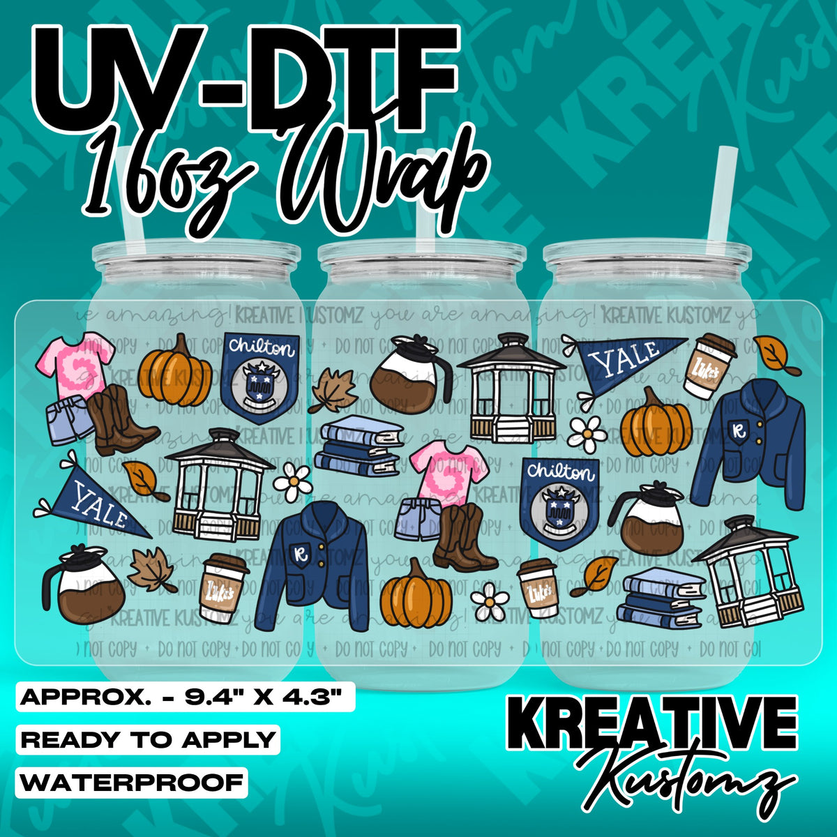 7521 | UV DTF Cup Wrap for 16oz Libbey Glass