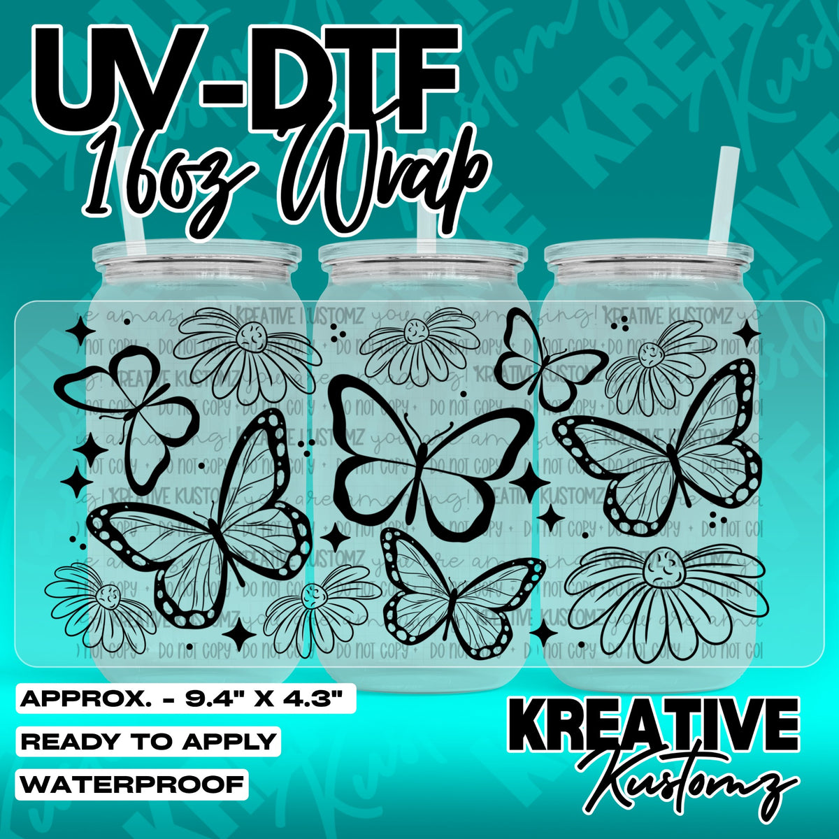 7524 | UV DTF Cup Wrap for 16oz Libbey Glass