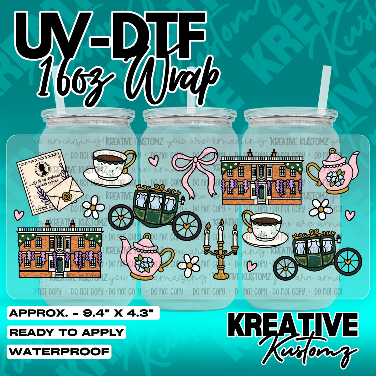 7525 | UV DTF Cup Wrap for 16oz Libbey Glass