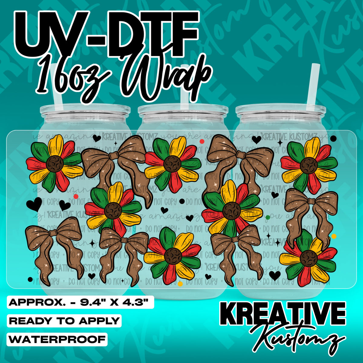 7529 | UV DTF Cup Wrap for 16oz Libbey Glass