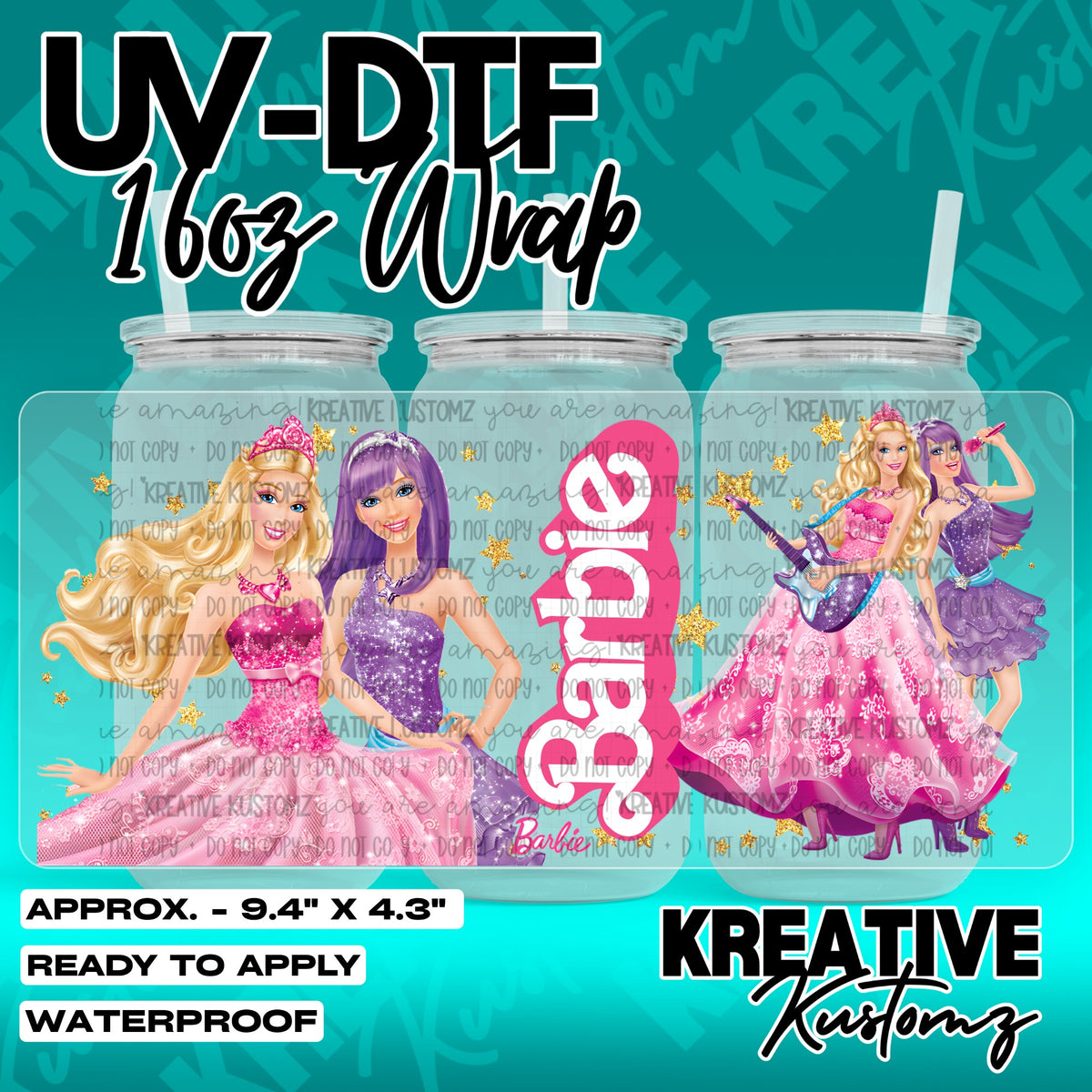 7539 | UV DTF Cup Wrap for 16oz Libbey Glass