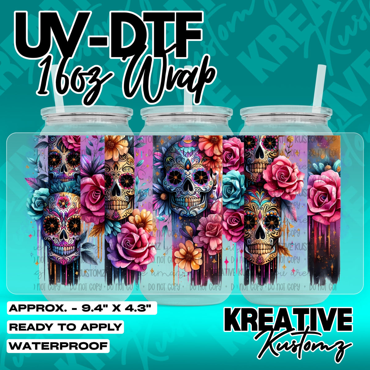 7550 | UV DTF Cup Wrap for 16oz Libbey Glass