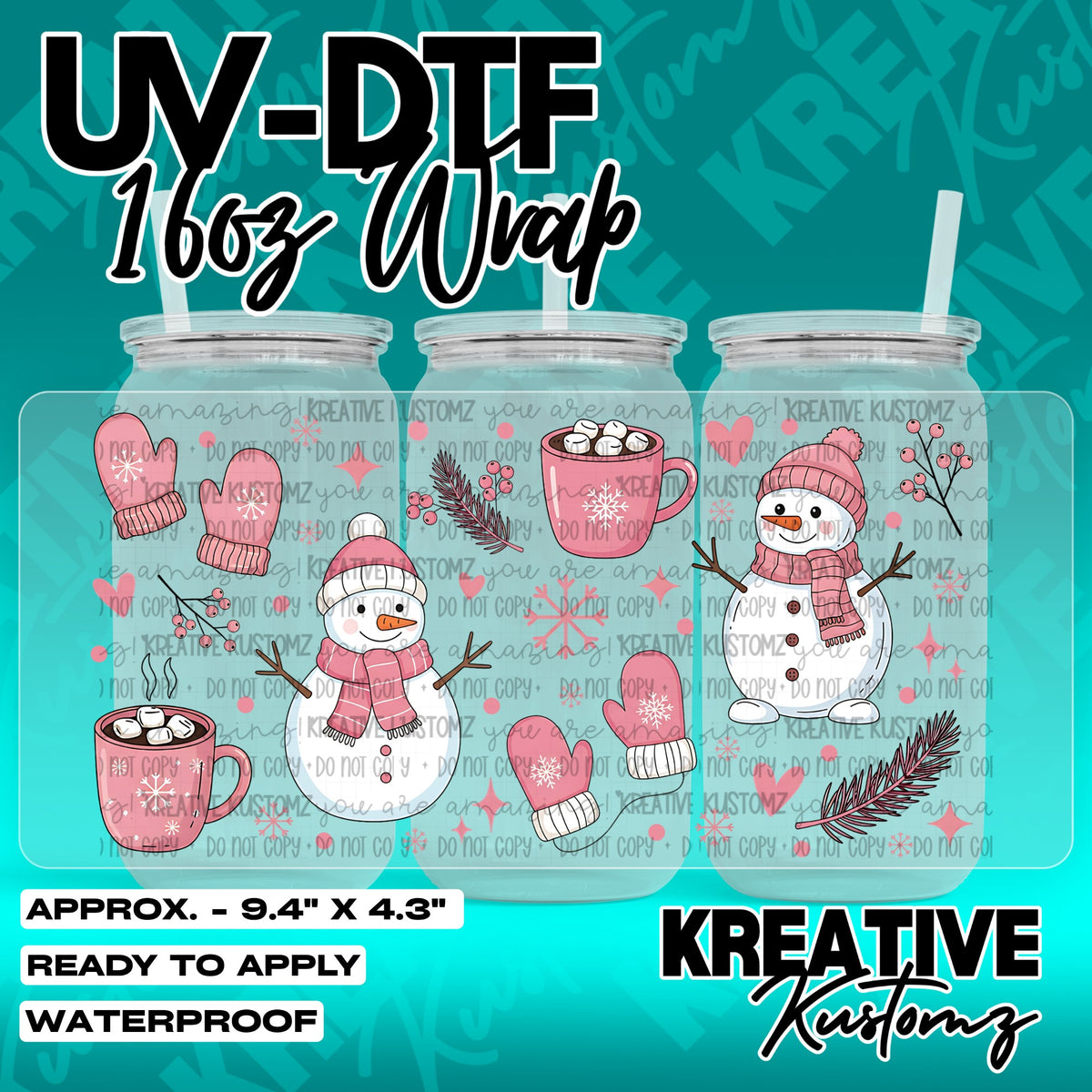 7554 | UV DTF Cup Wrap for 16oz Libbey Glass