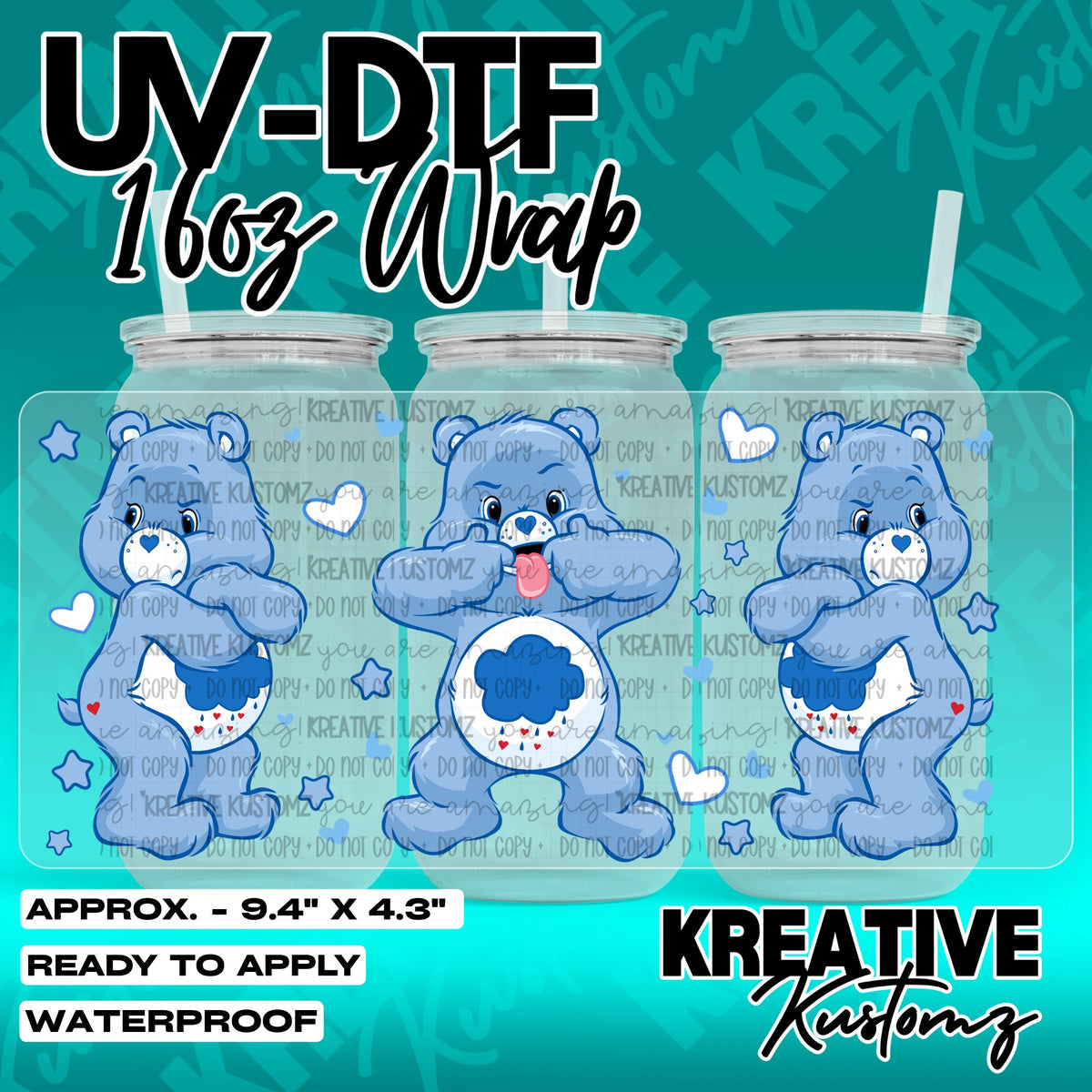 7561 | UV DTF Cup Wrap for 16oz Libbey Glass