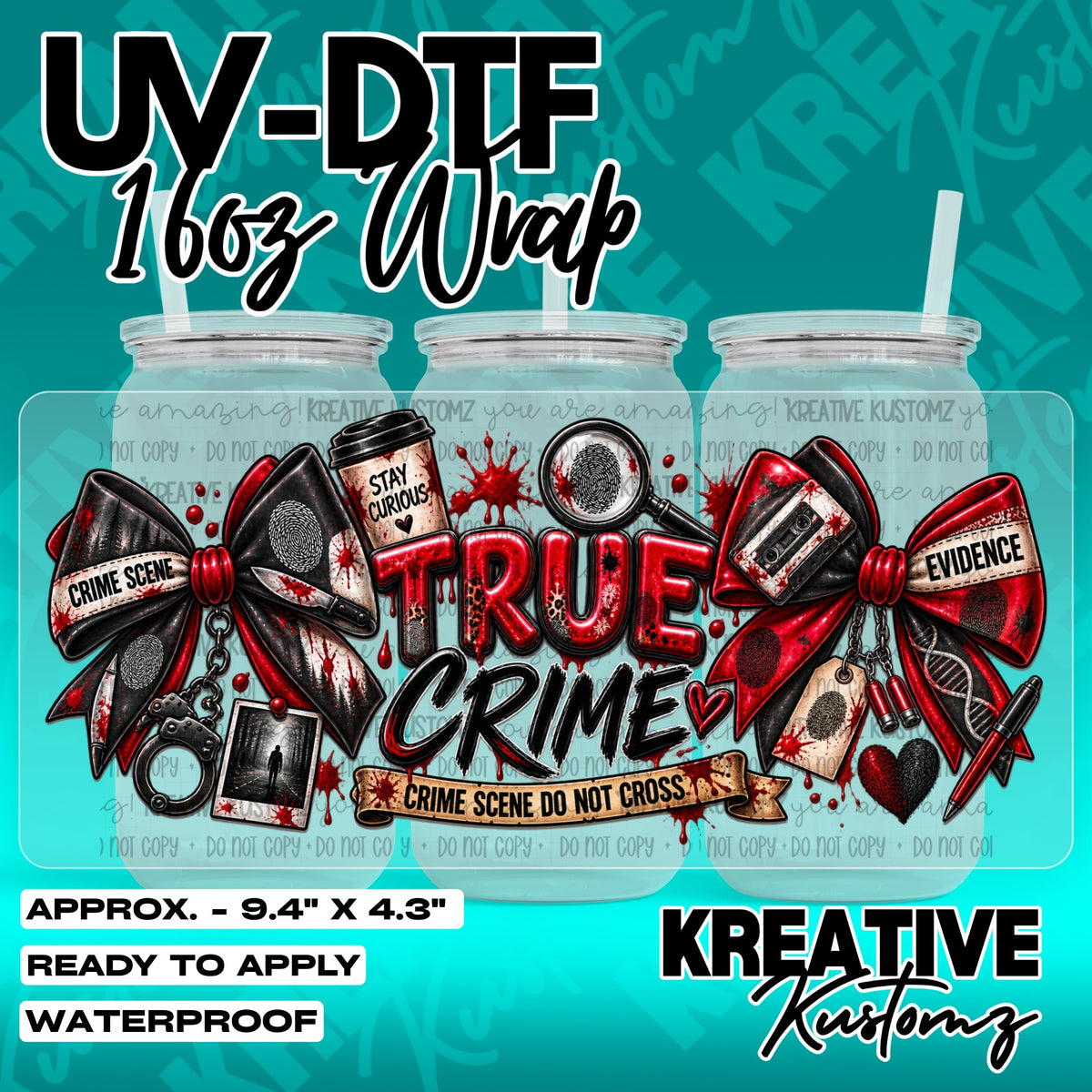 7564 | UV DTF Cup Wrap for 16oz Libbey Glass