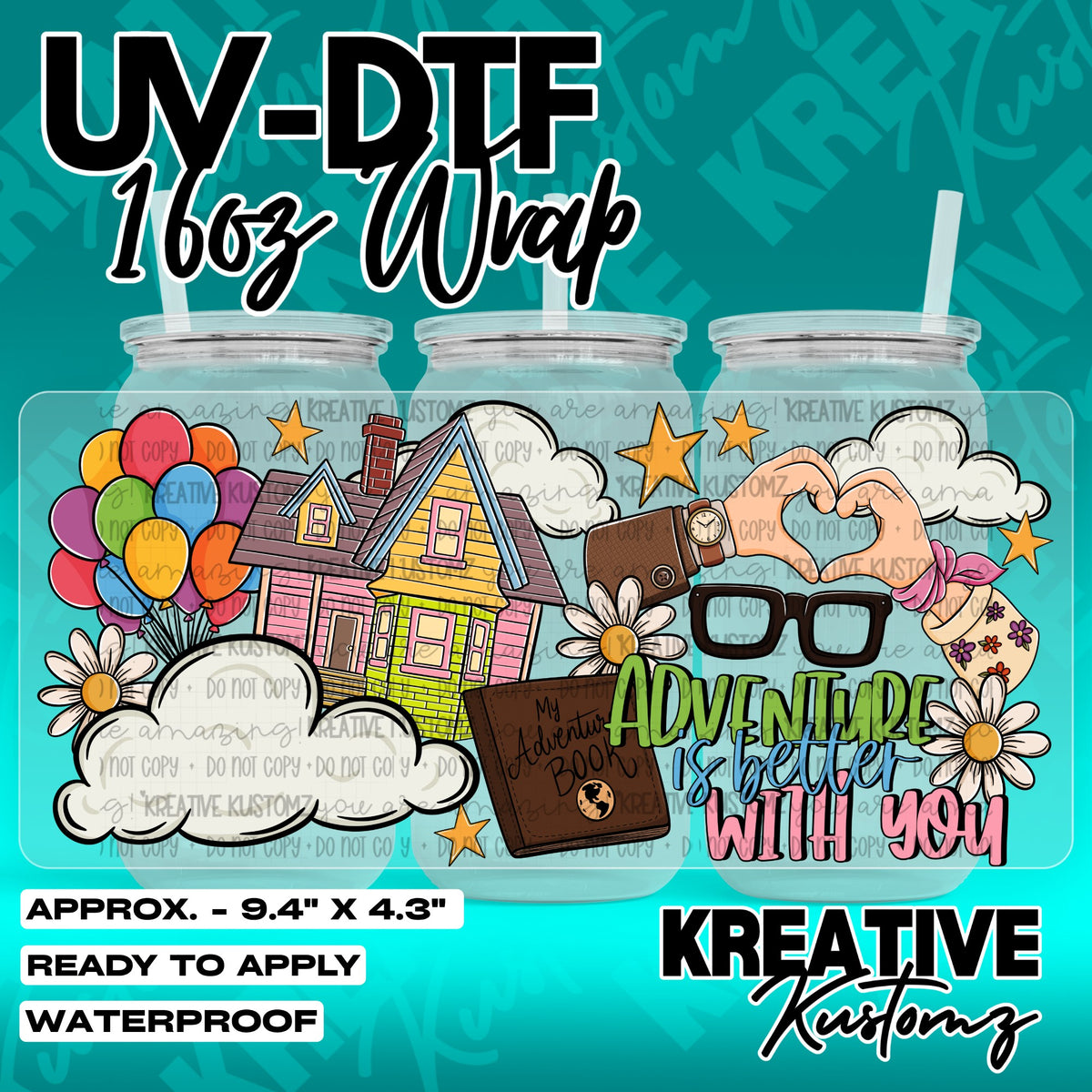 7570 | UV DTF Cup Wrap for 16oz Libbey Glass