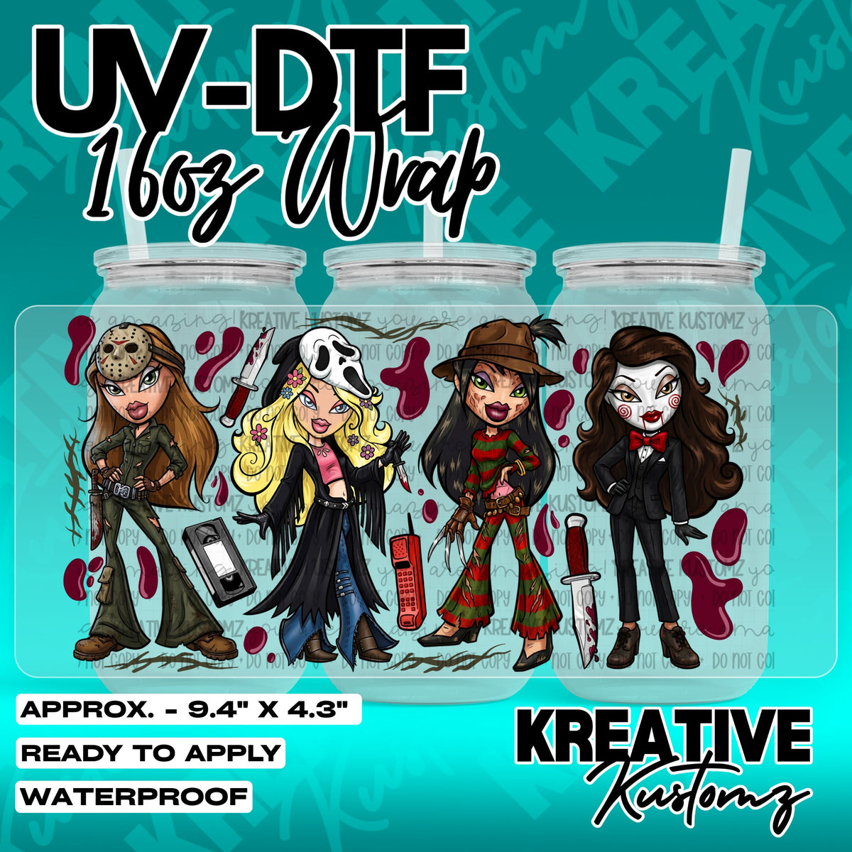 7573 | UV DTF Cup Wrap for 16oz Libbey Glass