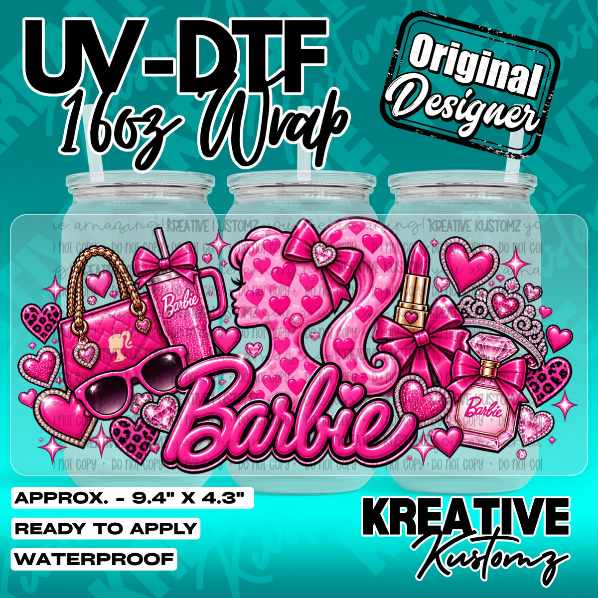 7575 | UV DTF Cup Wrap for 16oz Libbey Glass