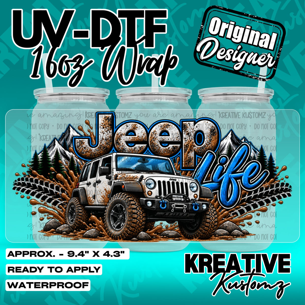 7578 | UV DTF Cup Wrap for 16oz Libbey Glass