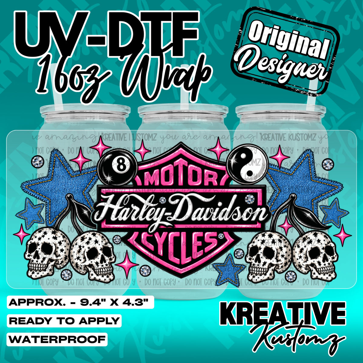 7586 | UV DTF Cup Wrap for 16oz Libbey Glass