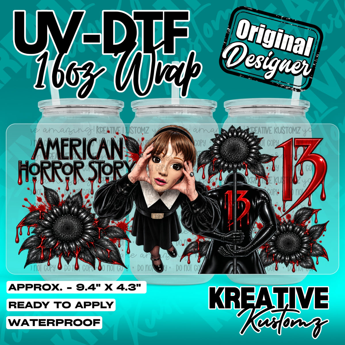 7595 | UV DTF Cup Wrap for 16oz Libbey Glass