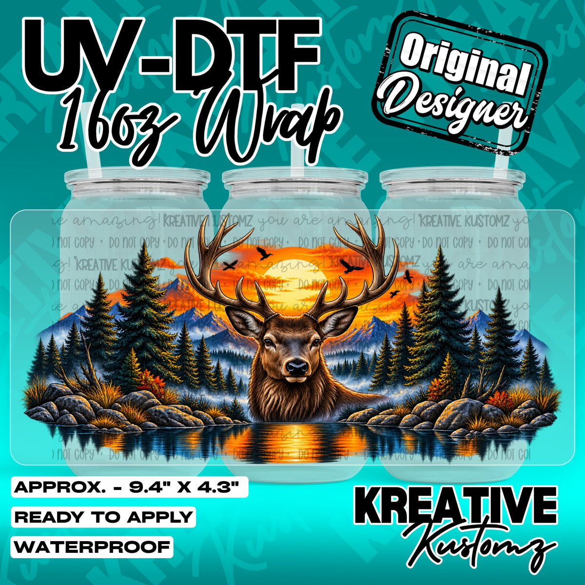 7600 | UV DTF Cup Wrap for 16oz Libbey Glass
