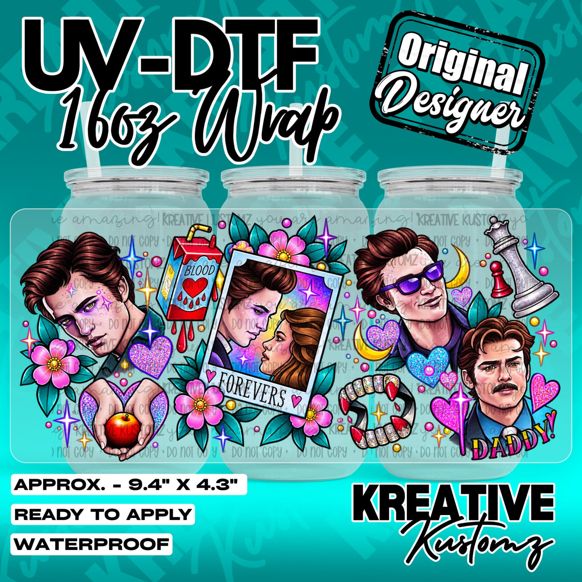 7607 | UV DTF Cup Wrap for 16oz Libbey Glass