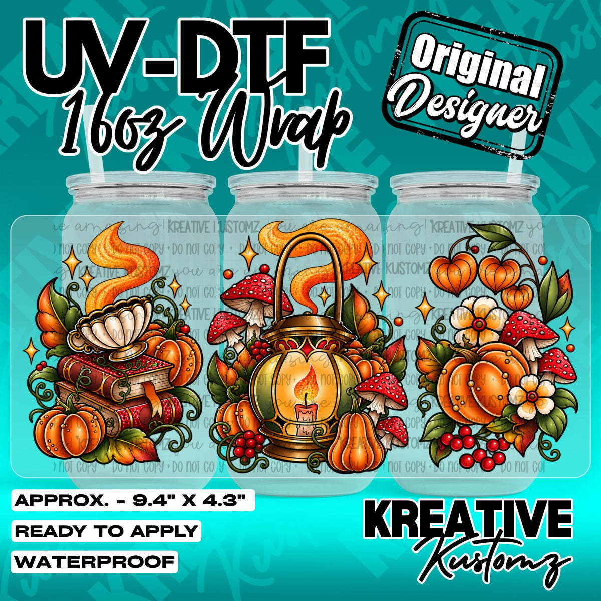 7609 | UV DTF Cup Wrap for 16oz Libbey Glass