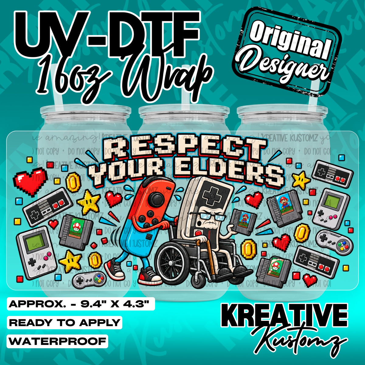 7611 | UV DTF Cup Wrap for 16oz Libbey Glass
