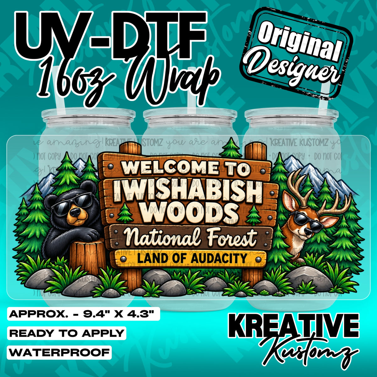 7616 | UV DTF Cup Wrap for 16oz Libbey Glass