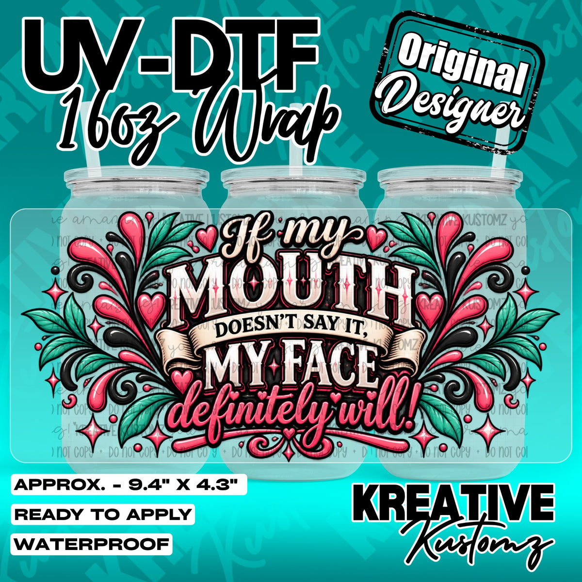 7618 | UV DTF Cup Wrap for 16oz Libbey Glass