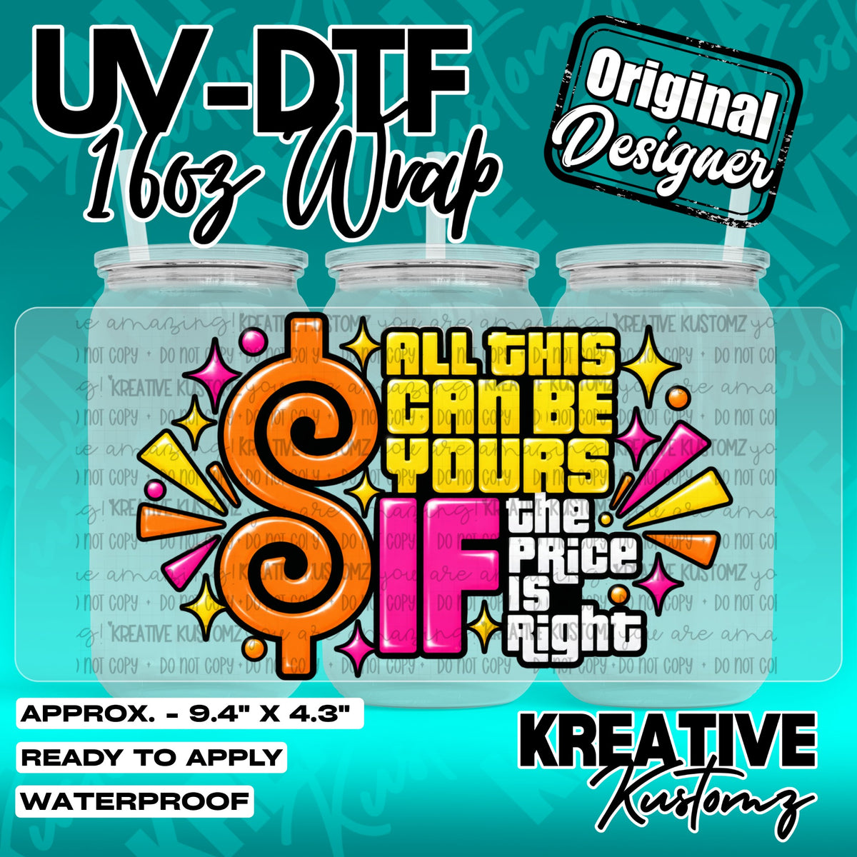 7621 | UV DTF Cup Wrap for 16oz Libbey Glass