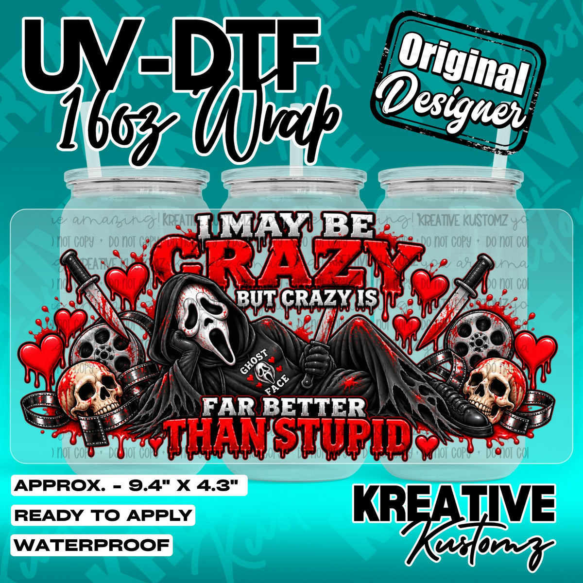 7627 | UV DTF Cup Wrap for 16oz Libbey Glass