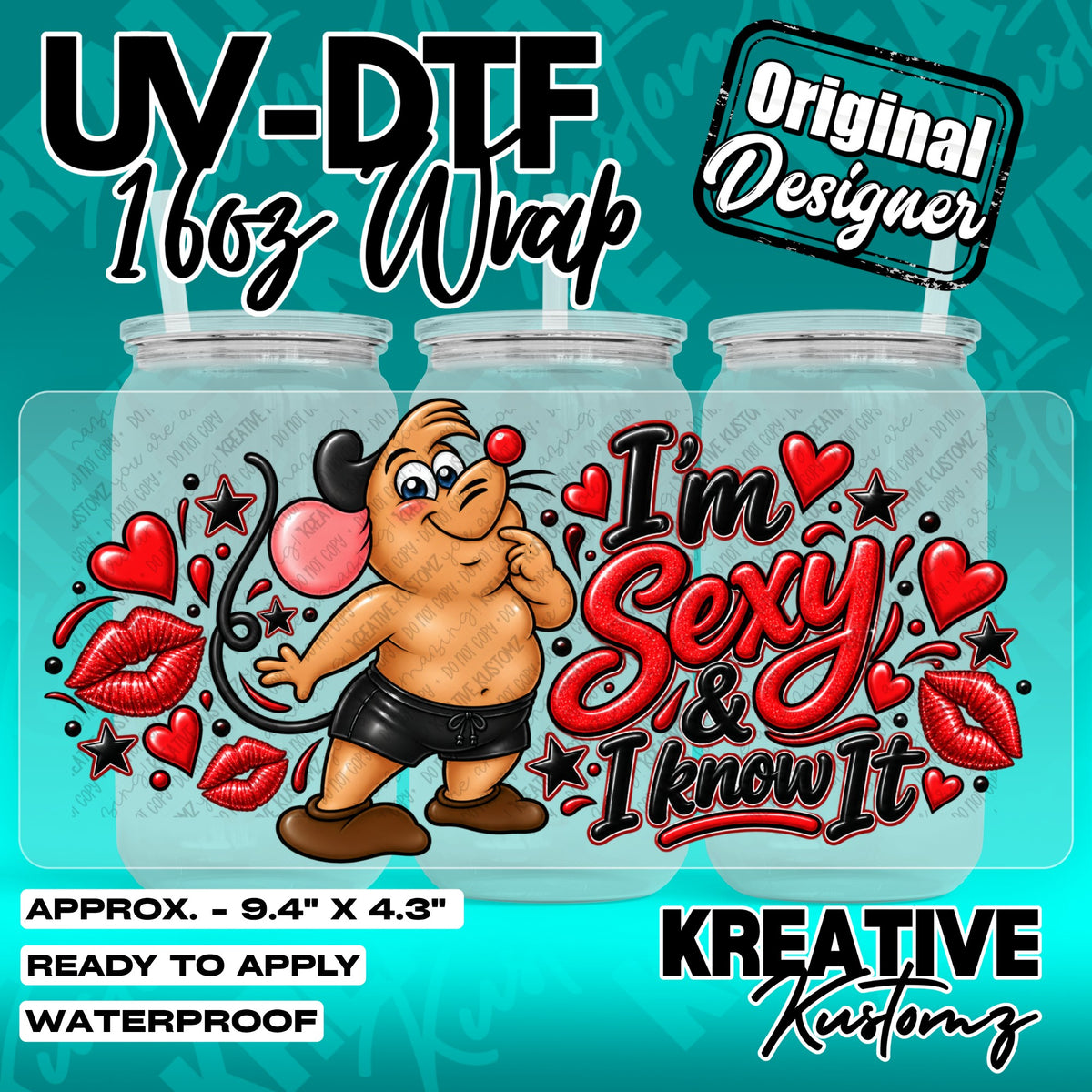 7630 | UV DTF Cup Wrap for 16oz Libbey Glass
