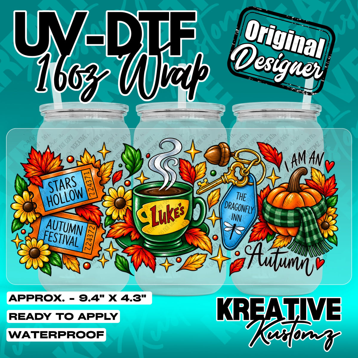 7635 | UV DTF Cup Wrap for 16oz Libbey Glass