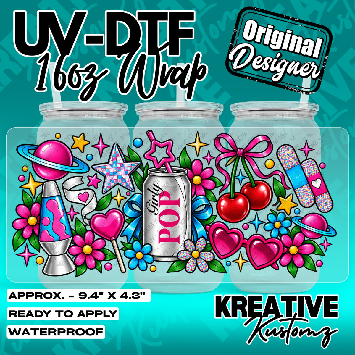 7636 | UV DTF Cup Wrap for 16oz Libbey Glass